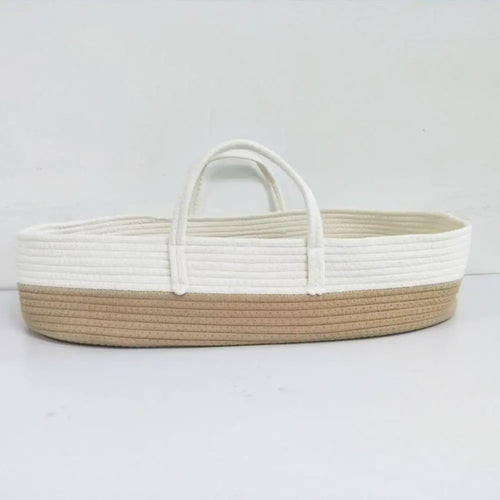 baby sleeping basket in light and soft cotton - vue 3 sur 9