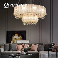 Luxury crystal chandelier with Nordic LED lights