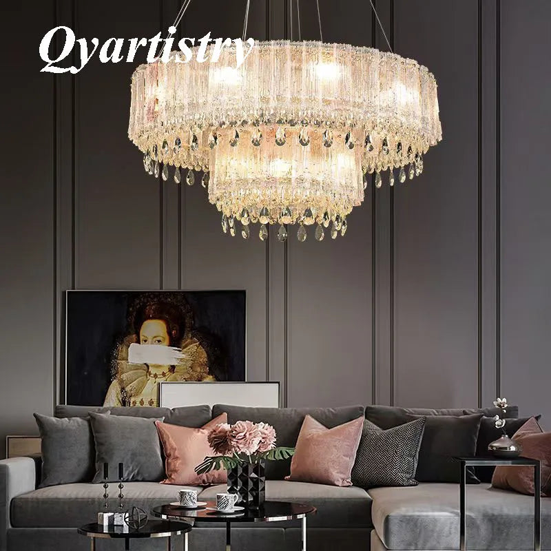 Luxury crystal chandelier with Nordic LED lights