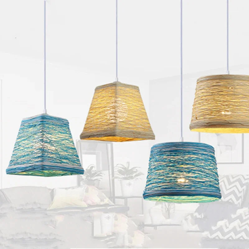 Modern rattan pendant light for indoor and outdoor decor