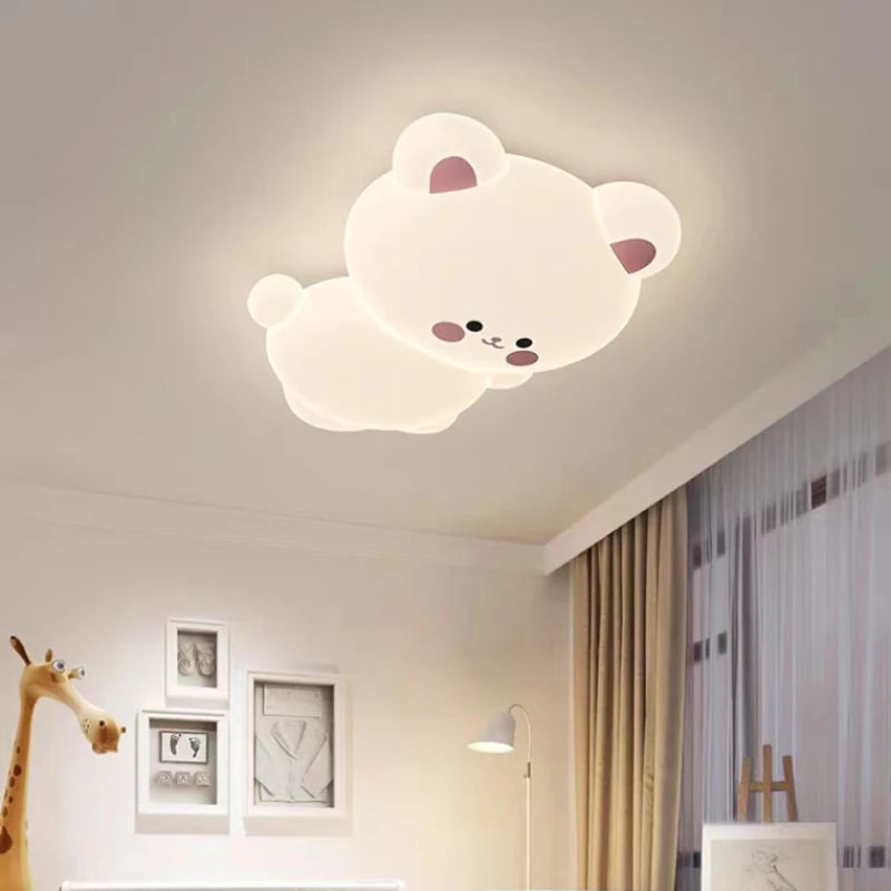 Cute bear and koala children's ceiling light for creative bedroom decor