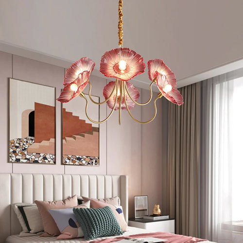 Modern nordic floral designer pendant light for interiors - vue 3 sur 14