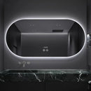 Elliptical smart anti-fog LED wall mirror with three colour settings