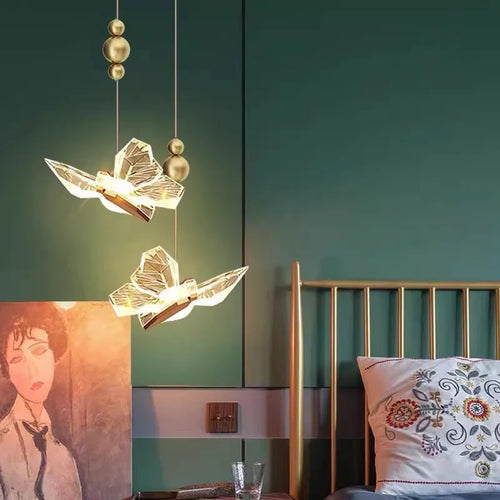 Creative butterfly chandelier light for children's room - vue 6 sur 14