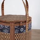 eco-friendly and foldable woven bamboo picnic basket