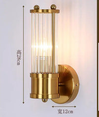 Crystal wall light with chrome and black stripes for indoor use