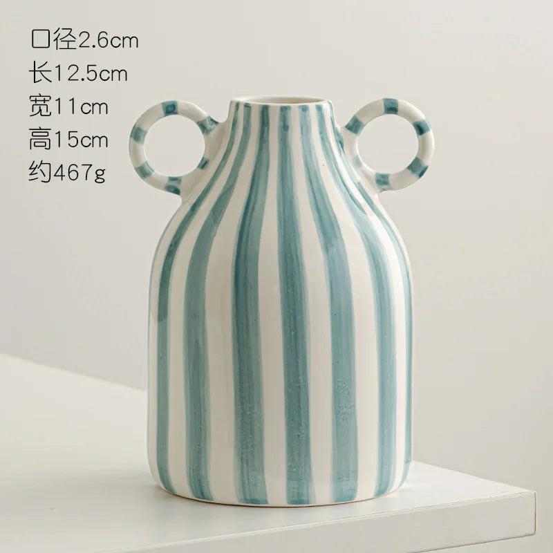 hand painted ceramic vase with fun decorative ears - vue 7 sur 11