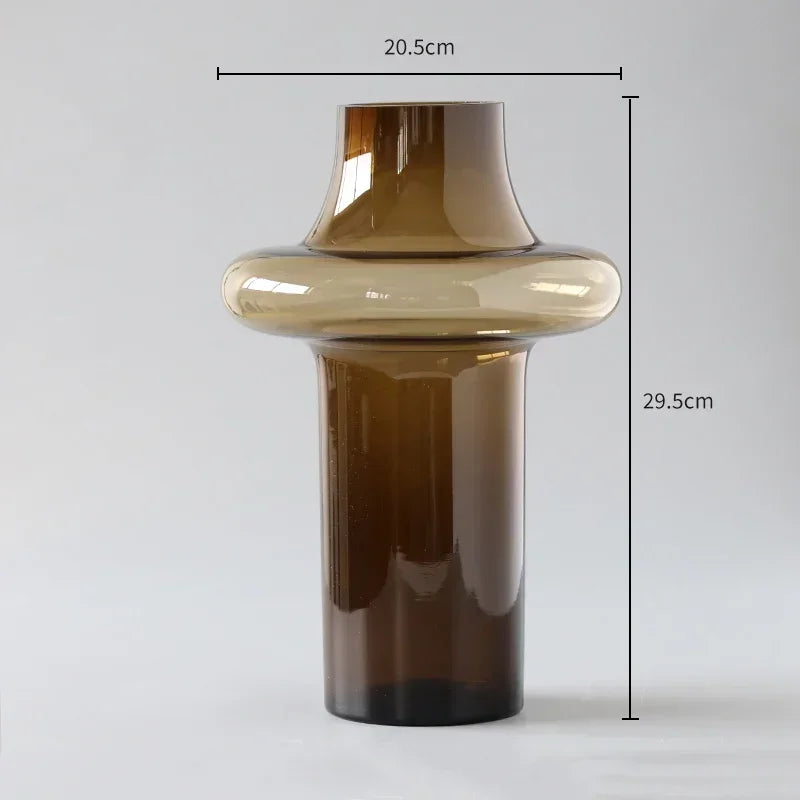 medieval glass vase for dried flowers and floral arrangement