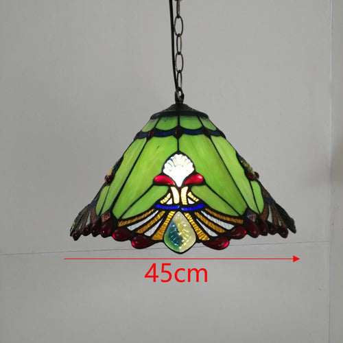 Tiffany stained glass chandelier Mediterranean style for elegant interiors - vue 23 sur 22
