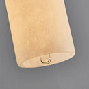 Naturan marble chandelier with single copper bulb lighting