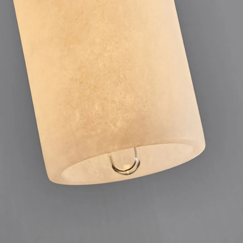 Naturan marble chandelier with single copper bulb lighting - vue 5 sur 7