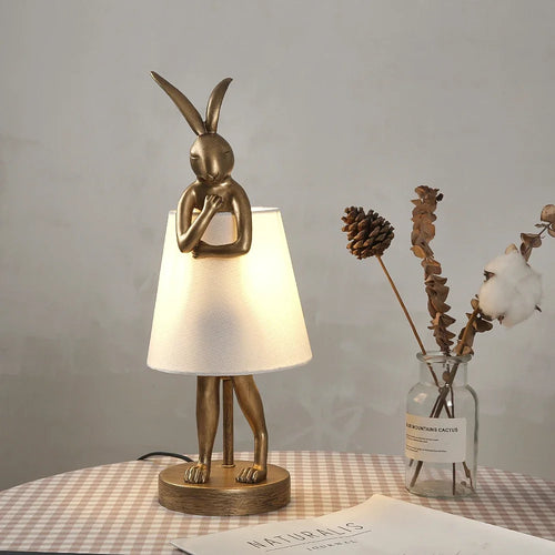 Retro resin rabbit desk lamp for interior decor - vue 7 sur 12