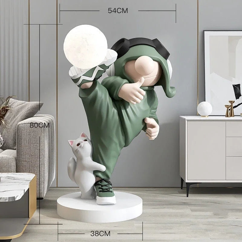 Modern astronaut desk lamp decorative resin sculpture - vue 3 sur 8