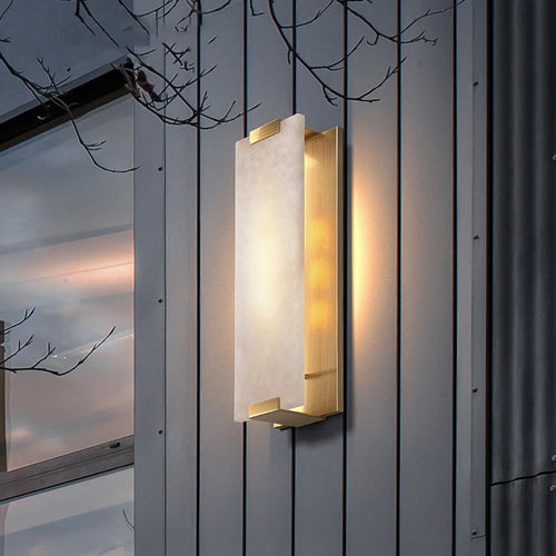 Marble and copper LED wall light for modern interiors