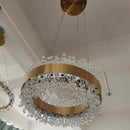 modern crystal chandelier with adjustable gold metal