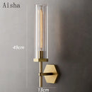 American luxury LED wall light with crystal and gold metal shade