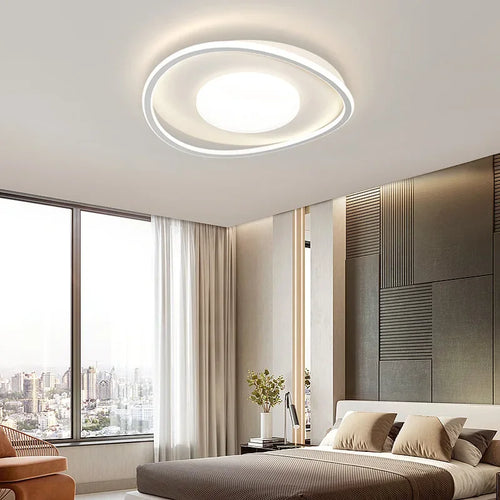 110v/220v full spectrum cream wind eye protection atmospheric LED ceiling light for living room and bedroom - vue 3 sur 10