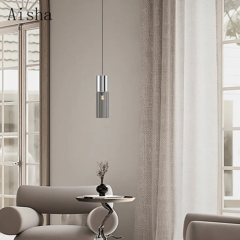 Glass pendant light decorative fixture for modern interiors - vue 3 sur 10