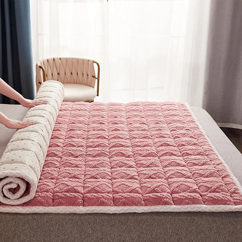 soft lambskin velvet mattress topper for students and dormitories - vue 2 sur 12