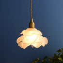 Retro brass and glass petal pendant light for interior decoration