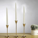 Brass gold candlestick set for festive decorations