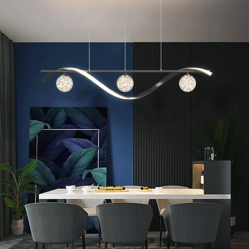 Sandyha LED stars clear glass ball chandelier