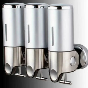 set of 3 wall-mounted liquid soap dispensers