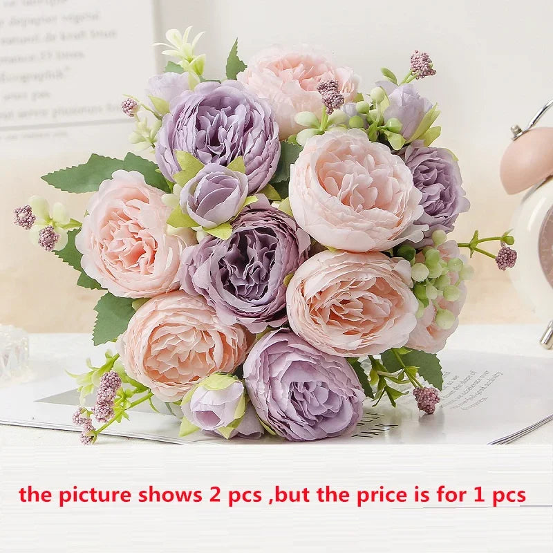 Artificial silk peonies for elegant and refined décor - vue 11 sur 15