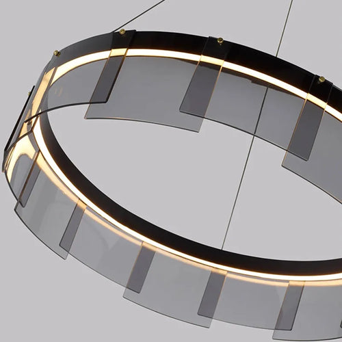 Stratos designer glass LED chandelier for indoor use - vue 7 sur 7