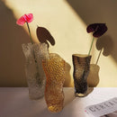 Nordic transparent glass vase for elegant floral decorations
