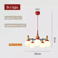 Colourful glass chandelier for children's princess bedroom
