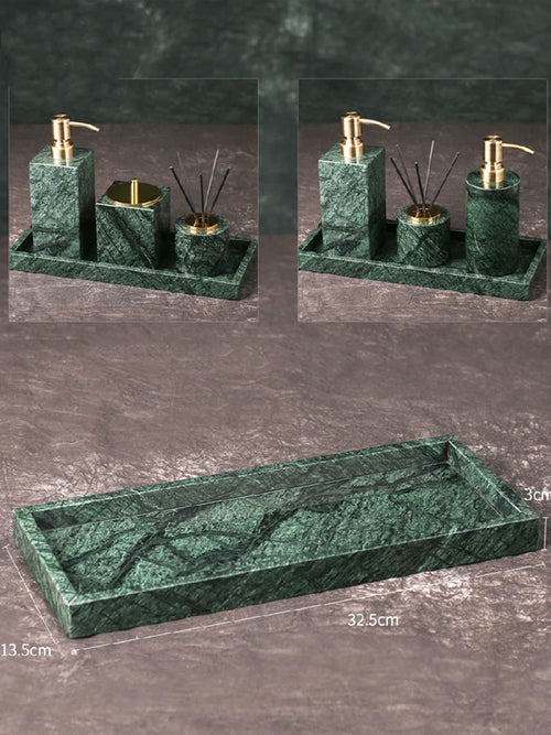 organized marble bathroom accessory set - vue 14 sur 21