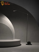 Italian design industrial LED floor lamp with classic swing arm
