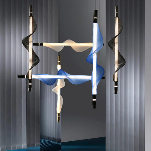 Contemporary LED acrylic designer chandelier modern lighting 2024 - vue 5 sur 18