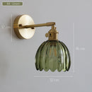Retro Japanese style floral glass wall light