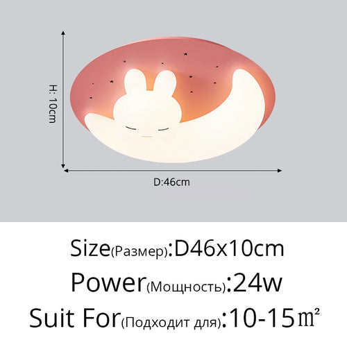 Nordic design LED bunny ceiling light decorative indoor fixture - vue 14 sur 18