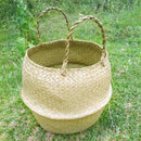 hanging wicker basket for flowers or storage