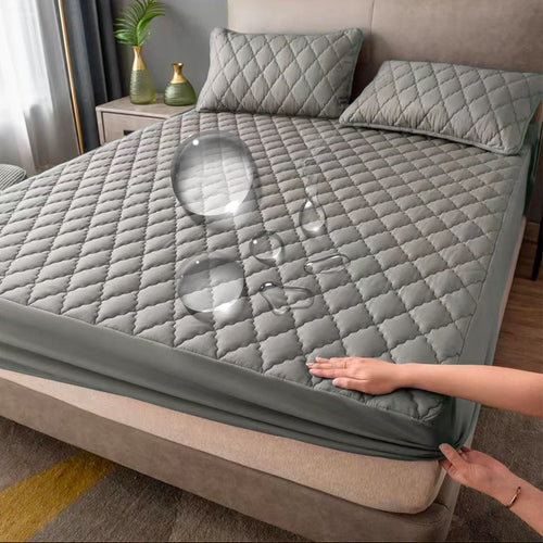 Waterproof Cotton Mattress Cover, Throw Fitted Sheet, Bed Replacement Protector, Single, Double, 140, 160, Muti Size Bed Sheets - vue 2 sur 8