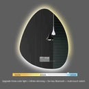 irregular vertical mirror with led light and bluetooth speaker