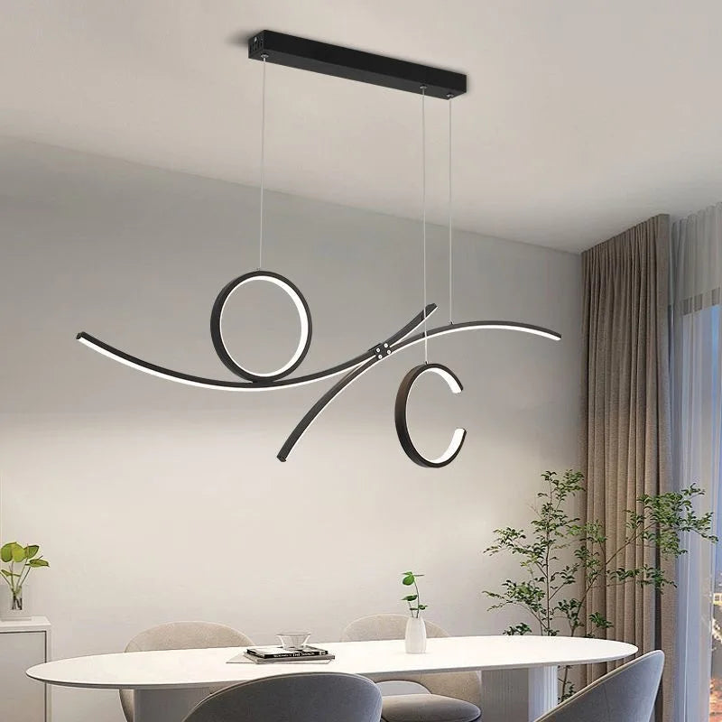 Modern LED ceiling light with wave design for stylish interiors 2024 - vue 4 sur 8