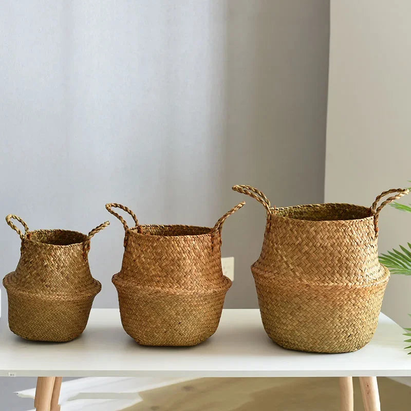 wicker basket for storage and garden decoration - vue 4 sur 12