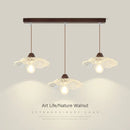 Nordic glass and wood pendant light for decorative interiors