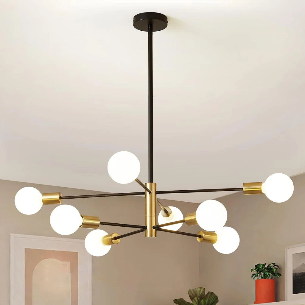 Modern Sputnik chandelier satellite pendant light 2/4/8 heads decoration - vue 4 sur 10