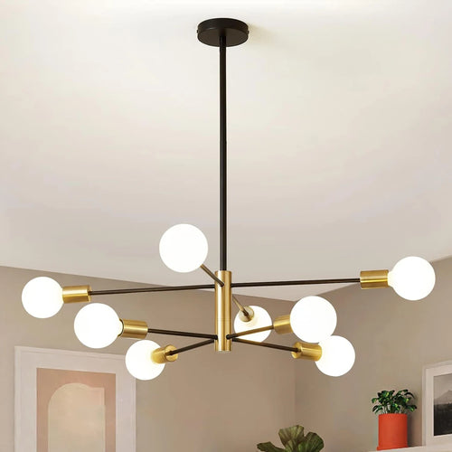Modern Sputnik chandelier satellite pendant light 2/4/8 heads decoration - vue 5 sur 10