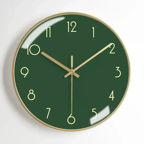 modern metal wall clock, aesthetic and silent - vue 17 sur 17
