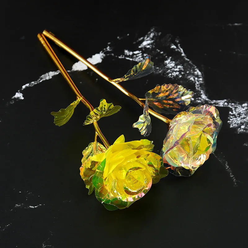 Handcrafted foil rose flower for valentine's day