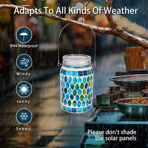 Mosaic solar lanterns for garden and terrace - vue 5 sur 7