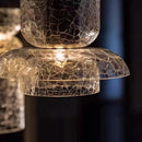 Modern crackled glass chandelier for elegant interiors
