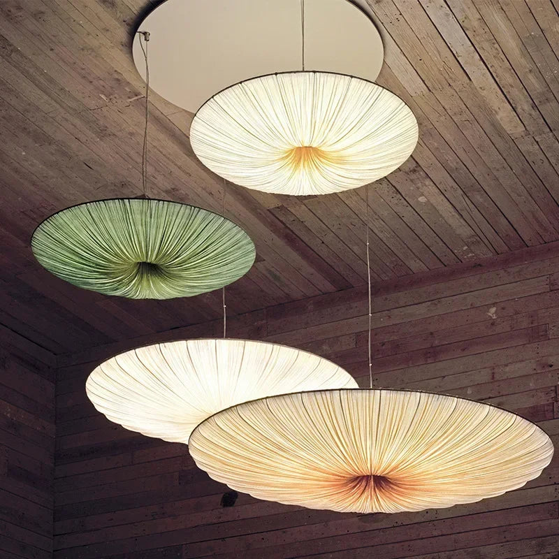 Nordic umbrella pendant light in modern ocean fabric