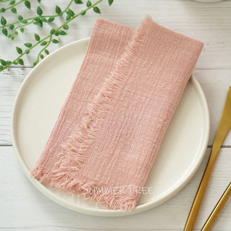 Set of 12 rustic cotton gauze napkins